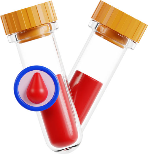 Blood Test 3D Illustration